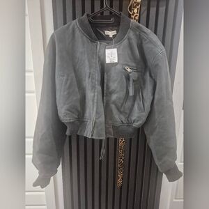 Moon River Gray Bomber Jacket